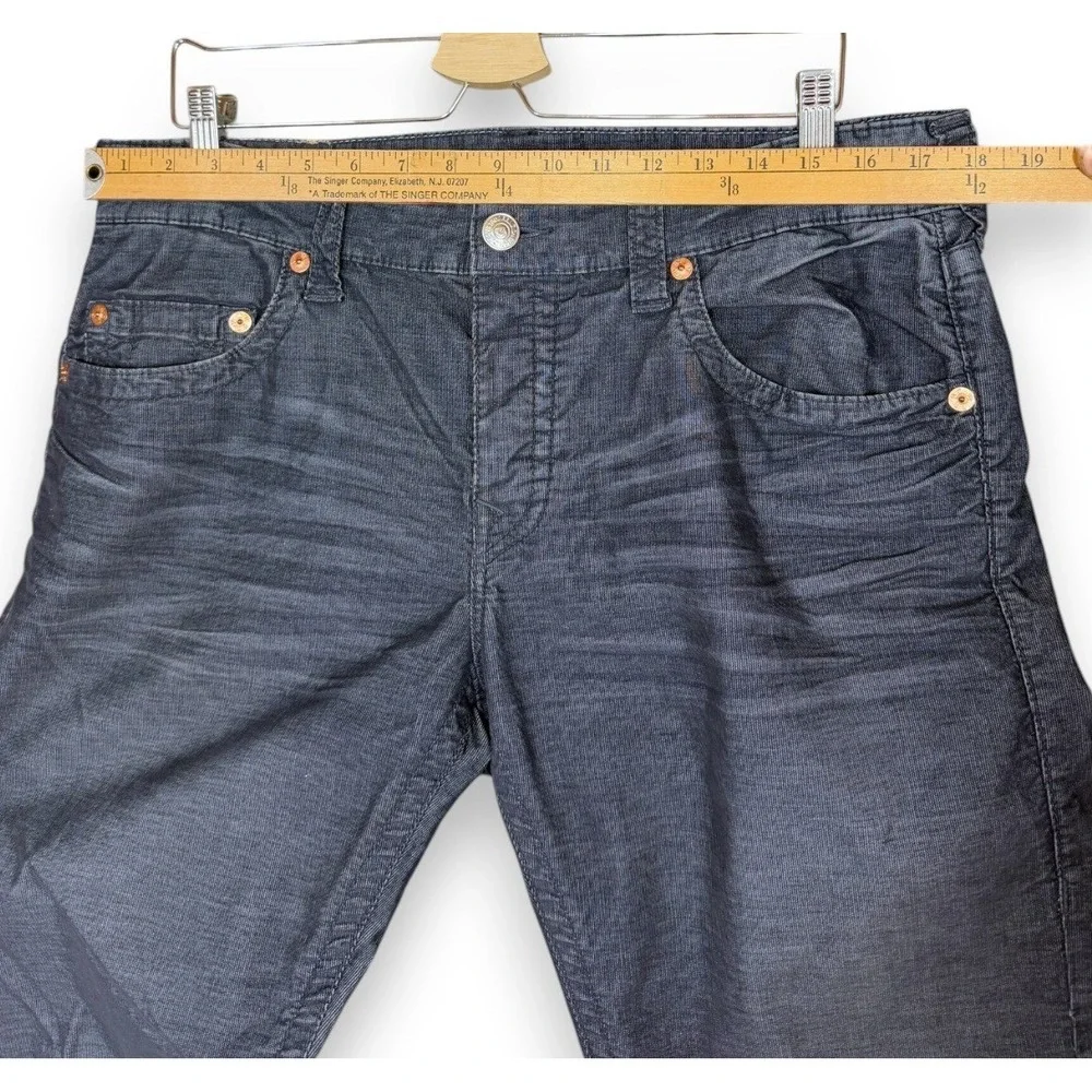 True Religion Corduroy Pants Mens‎ 34x33 Grey Geno Slim Straight MCBJ19K32